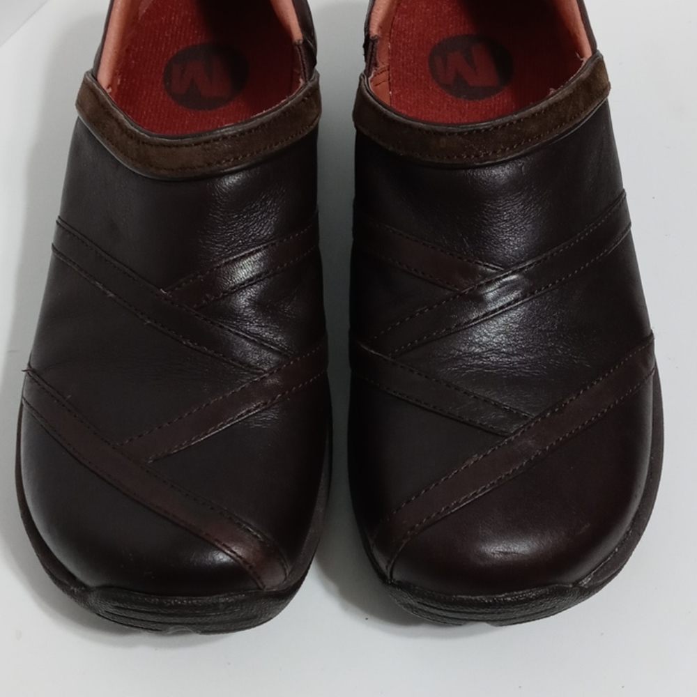 Merrell Brown Leather Primo Patch Bug Clogs Mules… - image 5